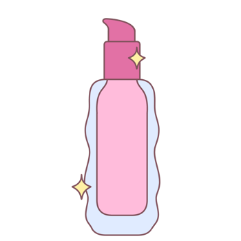 Cute pastel toner skincare product illustration png