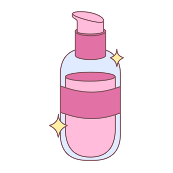 Cute pastel cleanser skincare product illustration png