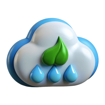 3D Cloud Icon with Rain png