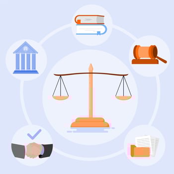 the concept of legal services, law firms, and legal consultants. vector