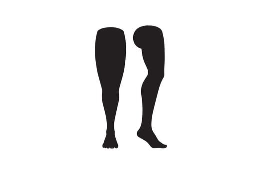 A silhouette of a woman's legs with one leg in the air vector