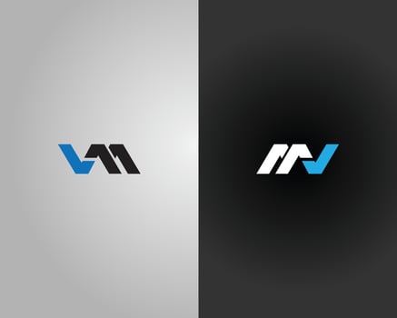 Letter MV or VM logo design icon template vector