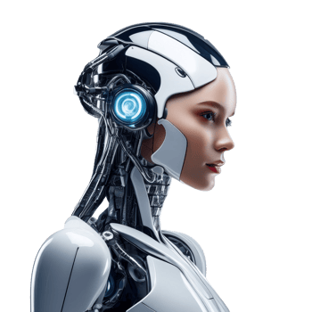 Female robot face, Artificial intelligence png