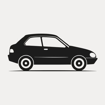 Simple Silhouette of a Hatchback Car. vector