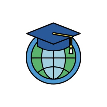 Global Education Graduation Cap Logo vector