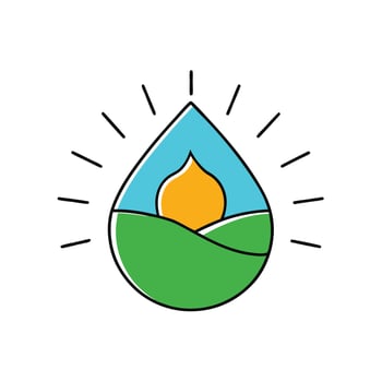 Sun And Water Droplet Eco Concept vector