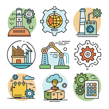 Industrial Automation and Global Connectivity vector