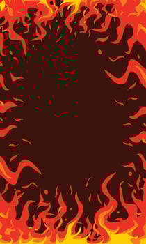 Blank background of burning flames vector