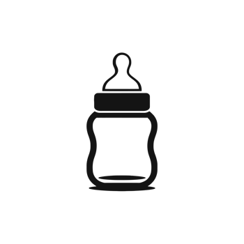 A simple black silhouette of a baby bottle cutouts png