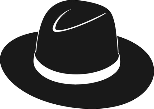 black and white cowboy hat logo icon and logo design illustration. vector