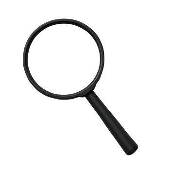 Black Magnifying Glass Isolated on Transparent Background, png