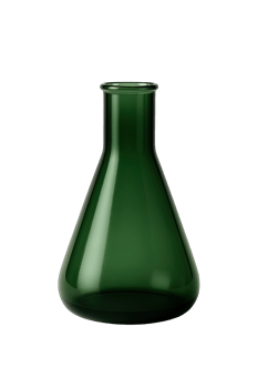Green Glass Laboratory Flask Isolated on Transparent Background, png