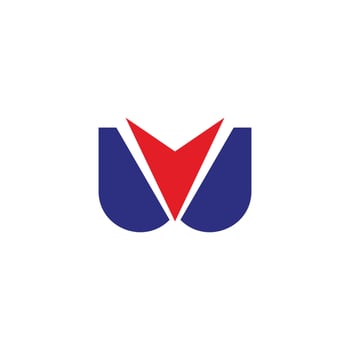 letter w arrow point cursor simple geometric logo vector