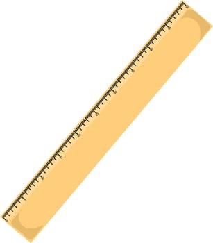 Illustration of a 50 centi wooden ruler isolated vector
