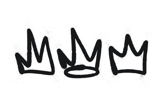 Graffiti Crown Doodle Hand drawn Urban Street Art Icon vector