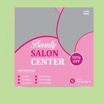Bold And Vibrant Beauty Salon Social Media Templates for Engaging Posts vector