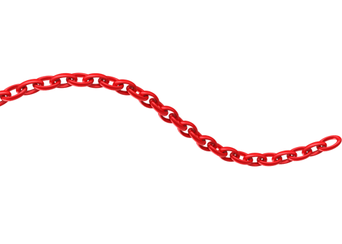 a red chain with a loop on it design png
