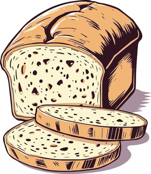 Sliced loaf of bread vector