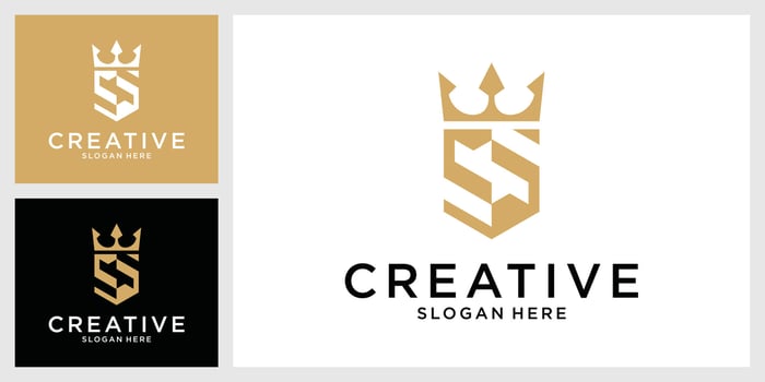 Initial letter S or SS with crown icon vector