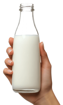 Hand Holding Glass Bottle of Fresh Milk Dairy Healthy Drink png