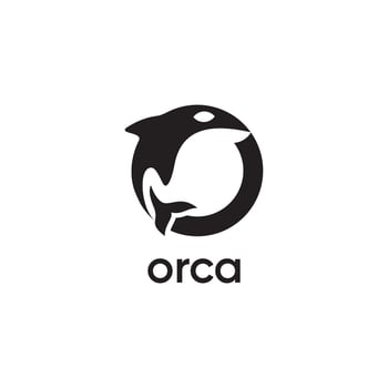 Orca logo creative design template with letter O vector