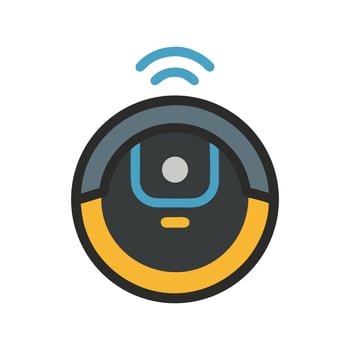 Robot vacuum cleaner with wifi symbol illustration vector