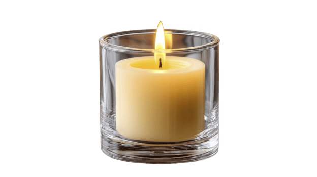 Aromatherapy Candle Burning for Spa, Relaxation and Wellness isolated on transparent background png