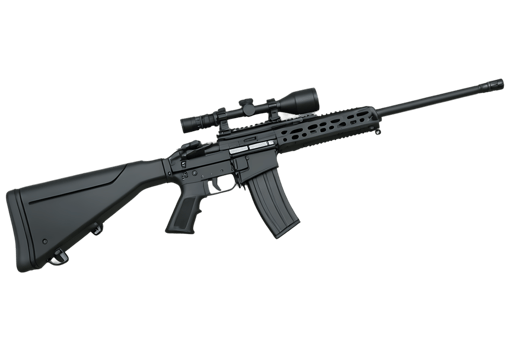A rifle with a scope and a scope on it png