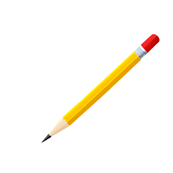 A pencil is shown on a transparent background png