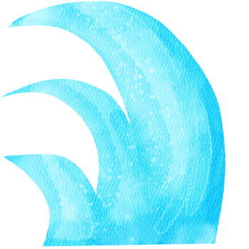 Blue Ocean Wave Illustration in Watercolor Style png
