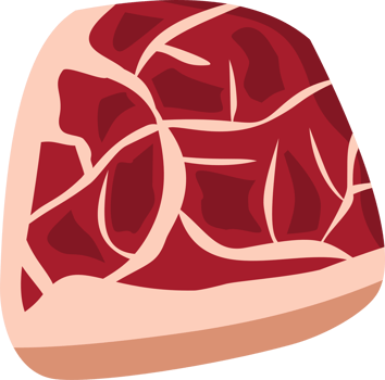 Beef slice with white tissue png