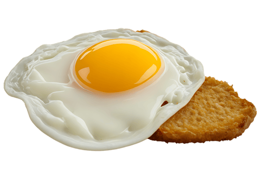 An egg on toast with a piece of bread png