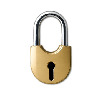 golden padlock on a transparent background png