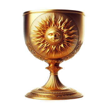 Radiant Sun Motif Golden Chalice png