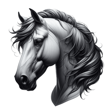 Black and White Horse Portrait png