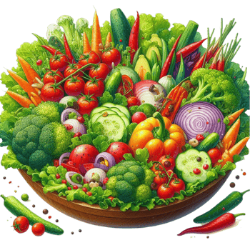 Vibrant Garden Salad with Fruits and Vegetables png