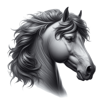 Black and White Horse Sketch Art png