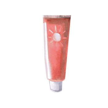 Closed tube of sunscreen. Isolated watercolor illustration for poster design on the theme of seaside recreation, travel sites, poster printing png