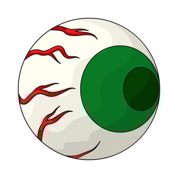 illustration of scary halloween eyeball vector