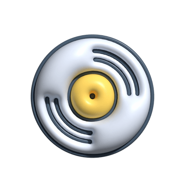 Modern 3D Music Disc Icon Record Player, Sound, and Nostalgia Design png