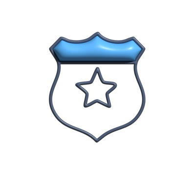 3D Police Badge, Officer, and Justice Concept png