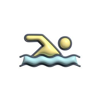 Modern 3D Swimmer Icon Active Lifestyle and Water Recreation Design png