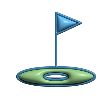 3D Golf Golf Ball, Club, and Course Concept png