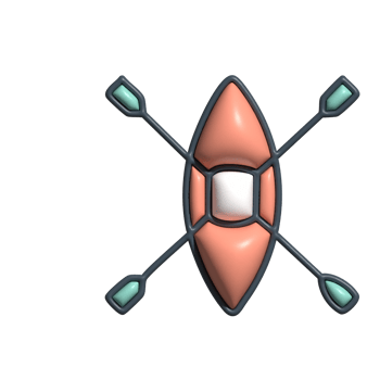 3D Canoe Paddling, River Adventure, and Exploration Concept png