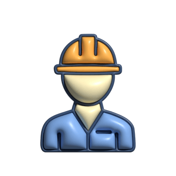 Modern 3D Engineer Icon Technical Expertise, Building, and Project Development Design png