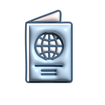 3D Render of Passport Icon Travel, Identity, and International Symbol png
