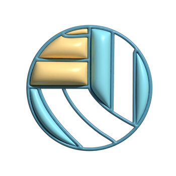 Modern 3D Volleyball Icon Fitness, Competition, and Outdoor Game Design png