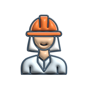 3D Render of Engineer Icon Technical Skills, Innovation, and Problem Solving Symbol png