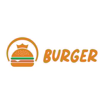 burger restaurant flat minimalist logo design vector