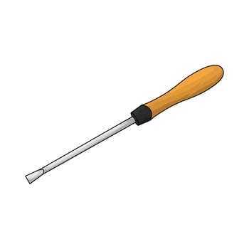 screwdriver with wooden handle vector